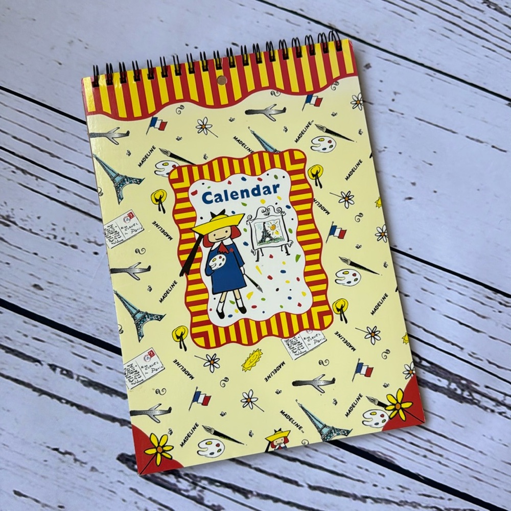 SUPER RARE Madeline Wall Calendar Non-Dated w/ Photo Sleeves & Stickers Y2K NEW